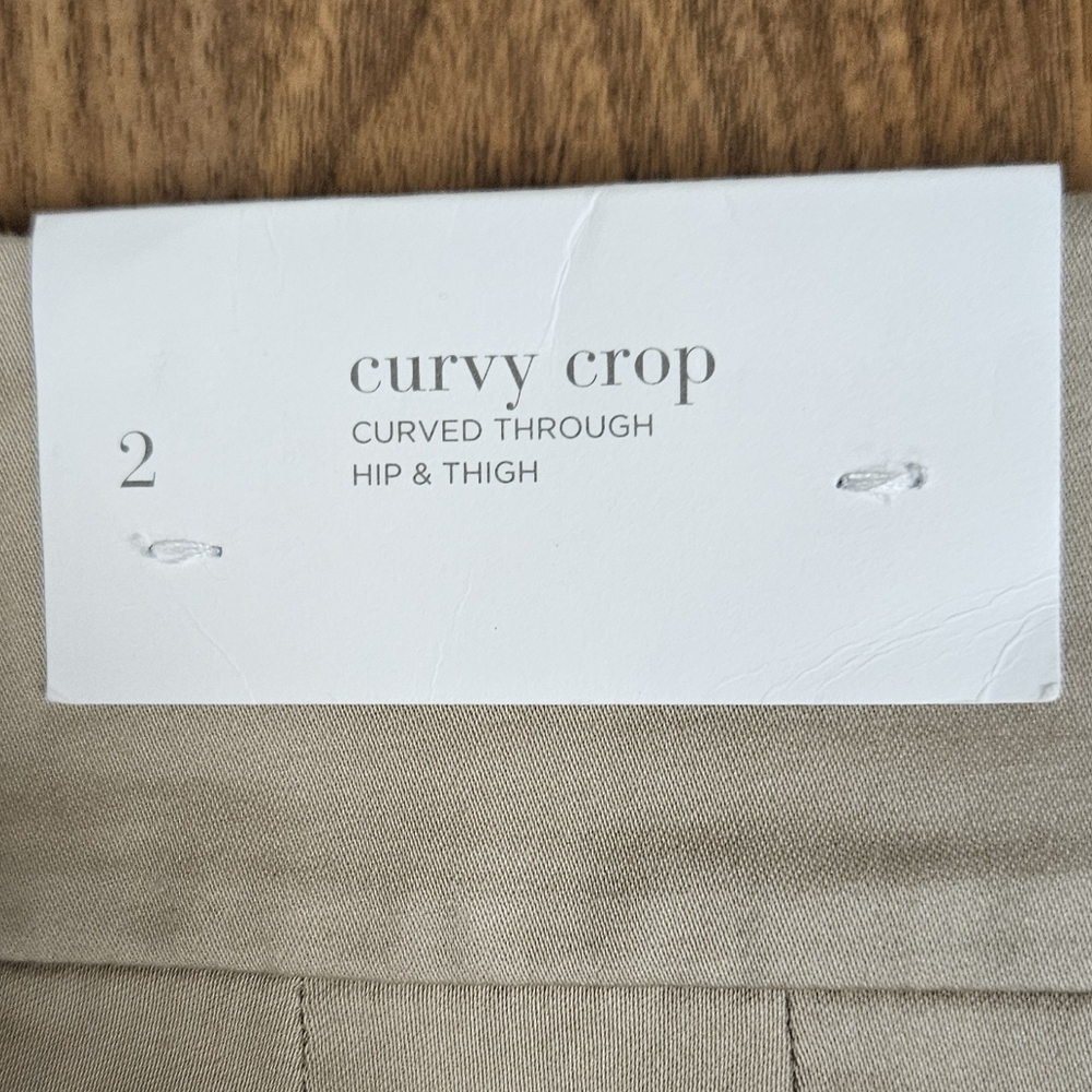 LOFT NWT Curvy Crop women's  size 2 khaki pants - Picture 3 of 7